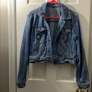 American eagle cropped denim jacket